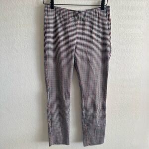 J.JILL Houndstooth Plaid Mid Rise Straight Leg Pull On Pants Womens 6